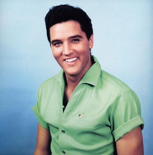 Elvis in a green shirt