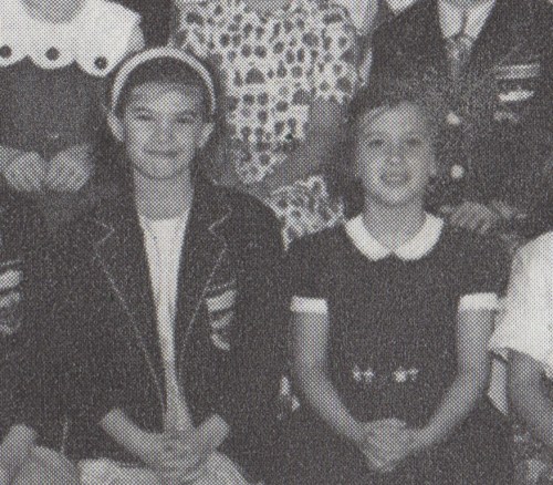 Best friends in third grade--1965--I was giggling in this picture as I usually was when in her company.