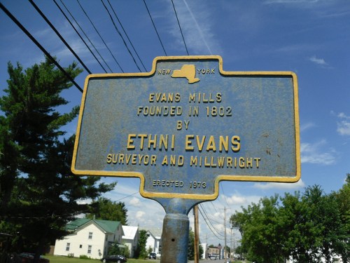 Evans mills sign