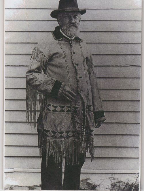 An elderly John Simpson Hough wearing Kit Carson's hunting coat which he willed to John back in the good ol' days. 