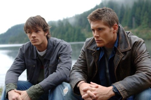 The Winchester boys sharing a pensive moment.