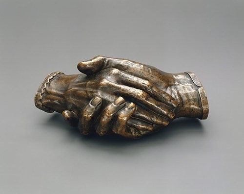 Clasped Hands of Elizabeth Barrett Browning and Robert Browning by Harriet Goodhue Hosmer