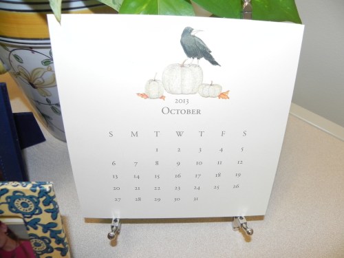 A new calendar page. Those pumpkins are sparkly!