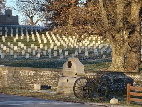The Lincoln Address Memorial (top left) at the Gettysburg National Cemetery