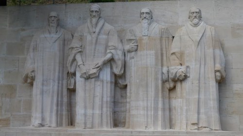 William Farel, John Calvin, Théodore de Bèze, and John Knox in Reformation Park, Geneva