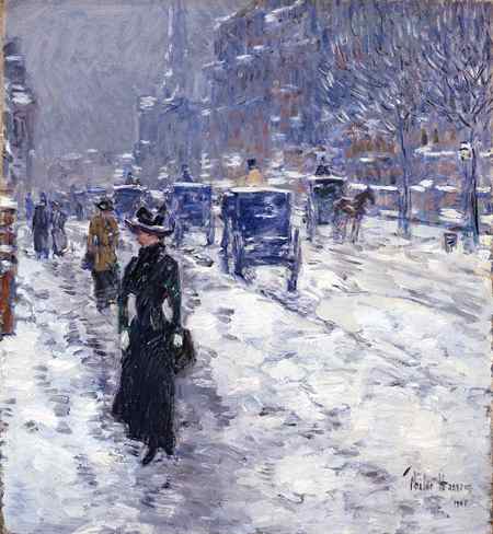 Childe Hassam, "Melting Snow"
