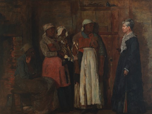 A Visit From the Old Mistress, which mirrors the composition of the Prisoners From the Front painting