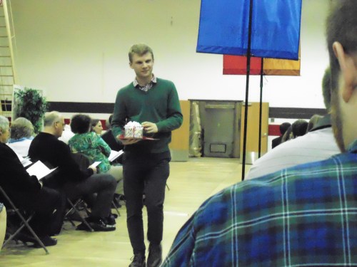 complete with sparkly present