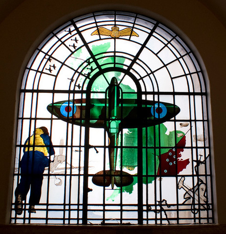“Spitfire” window was created to honour all members of RAF Fighter Command. It’s located at the former RAF Bentley Priory, headquarters of Fighter Command during the Second World War