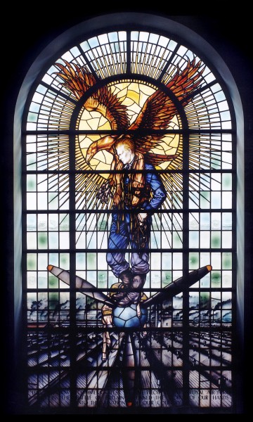 The Battle of Britain Memorial Window for Rolls-Royce, dedicated in 1947 in the Lady Chapel in Westminster Abbey