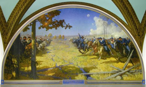 N.C. Wyeth mural of the Battle of Westport at the MO State Capitol