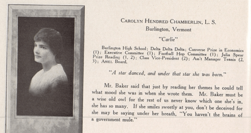 Carly's year book page