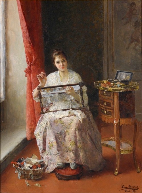 Luis-Jiménez-Aranda-Young-Woman-Embroidering