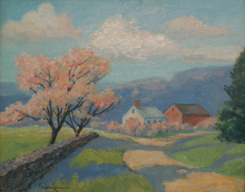Fred Ndercher, 1922, "Spring Landscape" in the St. Louis Mercantile Library collection