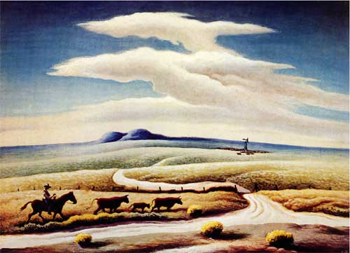 "The High Plains" by THomas Hart Benton , 1958